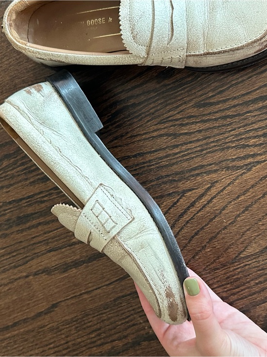 Golden Goose Shoes - Golden Goose Beige Suede Penny Loafers